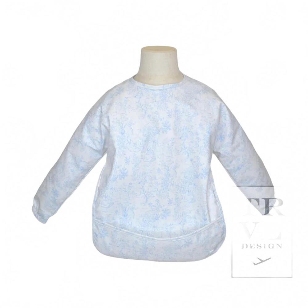 NEW TRVL DESIGN kid's perfect smock top in bunny toile blue